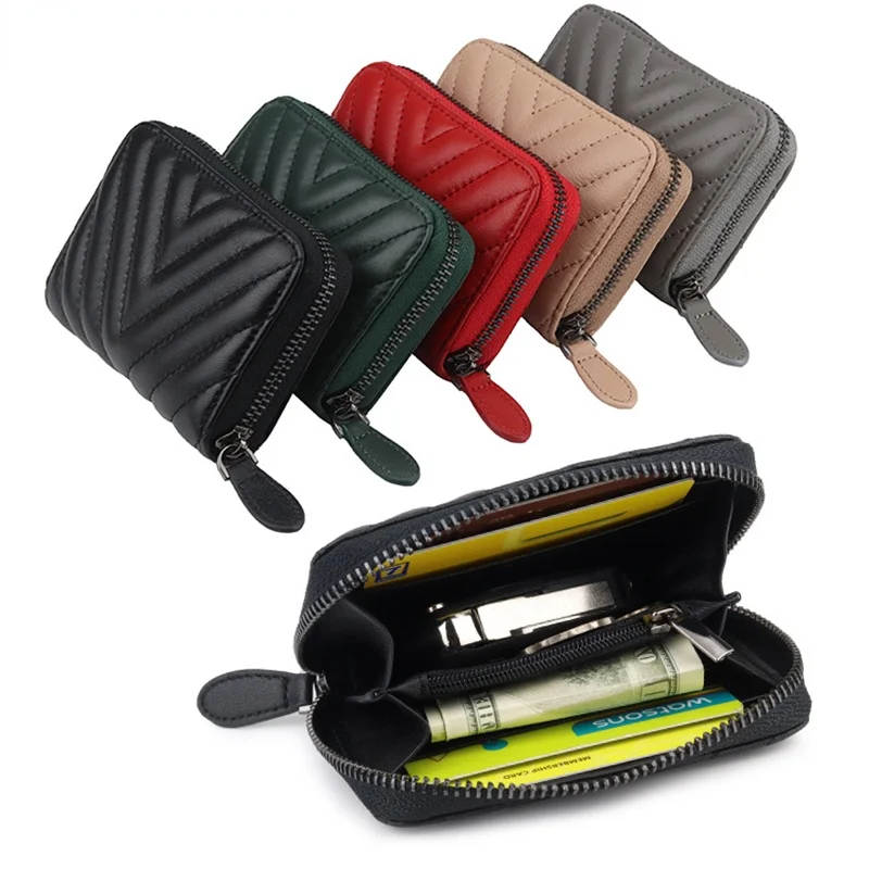 

Ladies Short Wallet Leather Ladies Wallet Card Holder Wallet Fashion Ladies Small Zipper Wallet Coin Purse