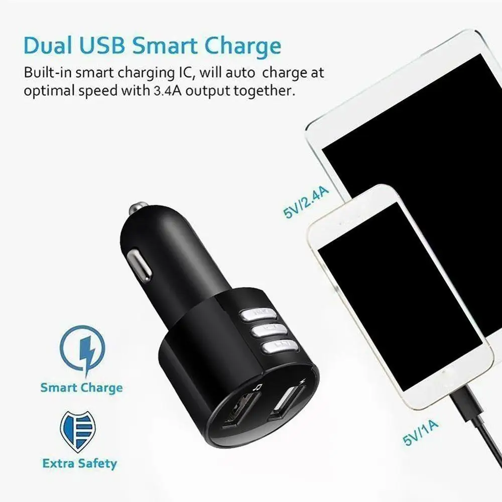 Светодиодный экран Bluetooth автомобильное USB зарядное устройство fm-передатчик беспроводной радио адаптер MP3-плеер прикуриватель