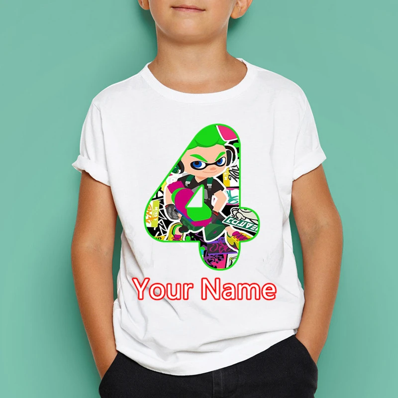 Футболка для мальчиков и девочек с принтом в виде цифр на день рождения детские