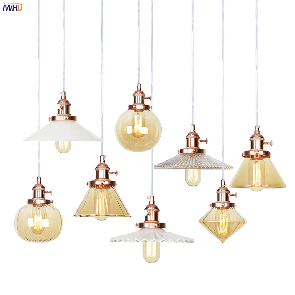 IWHD Modern Nordic Style LED Pendant Lights Creative Hanging Lamp Living Dinning Room Light Vintage Industrial Lamp Hanglamp