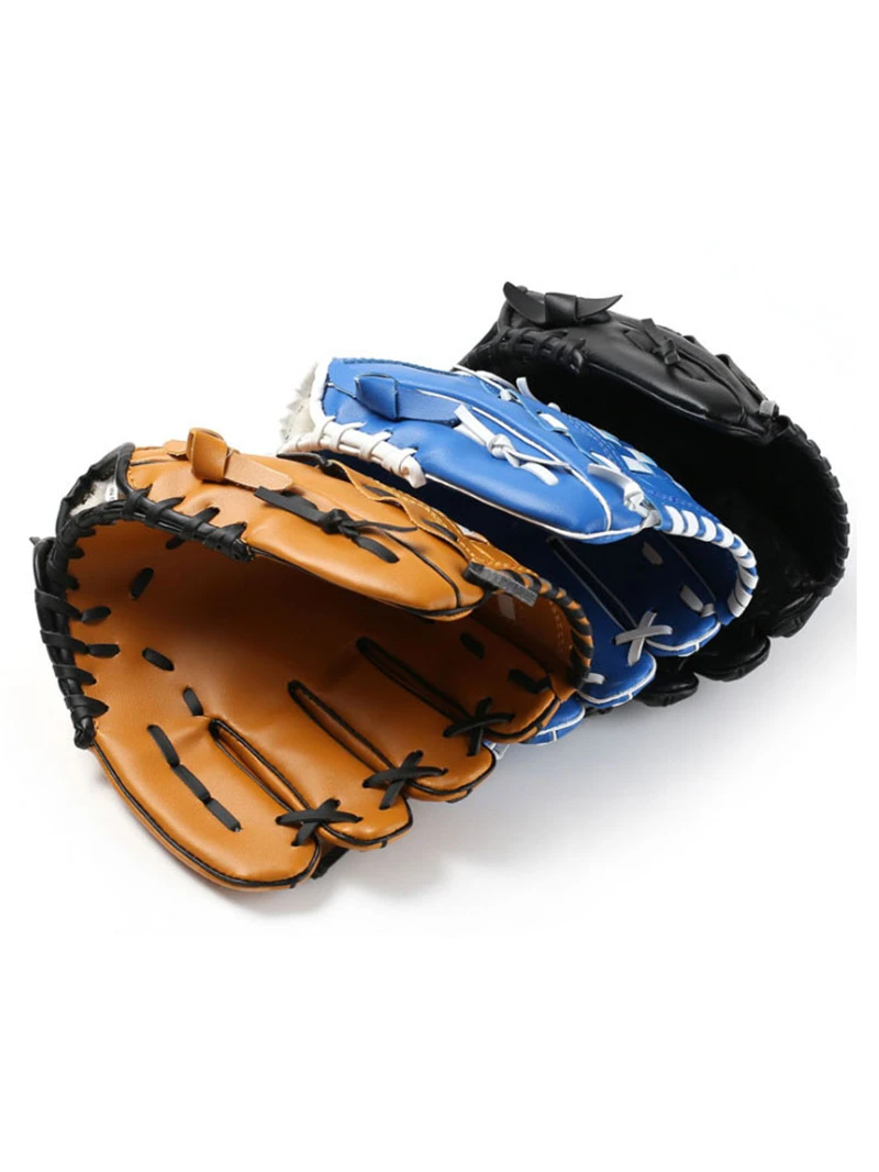 

10.5/11.5/12.5 inch PVC Leather Baseball Gloves Outdoor Sports Left Hand Brown/Black/Blue Softball Gloves Trainning Equipment