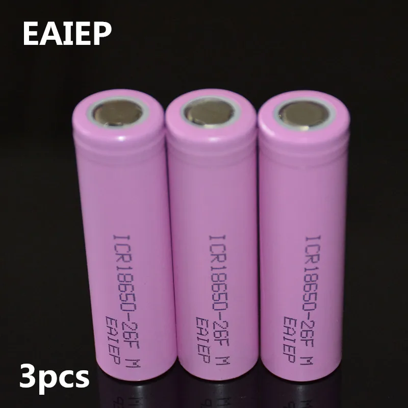 EAIEP 100% Новый оригинальный 18650 3 7 в 2600 мАч литиевый перезаряжаемый аккумулятор для
