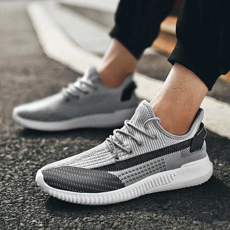 Fashion Lightweight knit Sneakers Men Running Shoes Breathable Sports Shoes Men Walking Non-slip Jogging Shoes Women Trainers