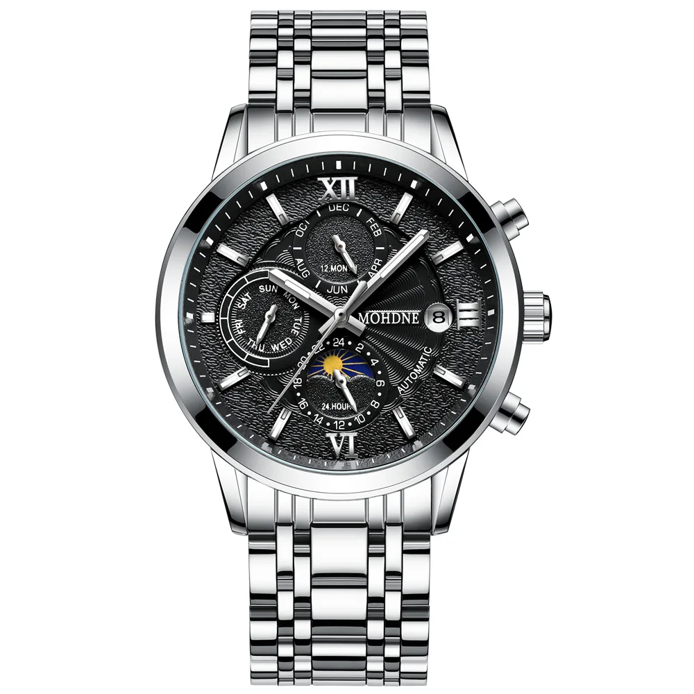 

2021 new automatic mechanical watch fashion trend multi-functional student brand leather waterproof