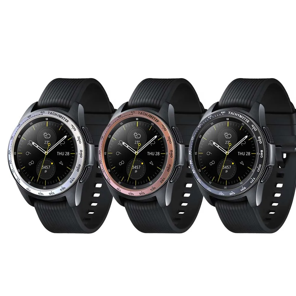 

for Samsung Galaxy Watch 46mm/42mm Bezel Adhesive Cover for Gear S3 Anti Scratch Stainless Steel Ring 3 Colors Accessories