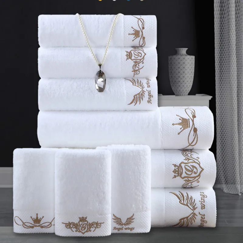 Роскошное большое хлопковое банное полотенце с вышивкой для отеля женское