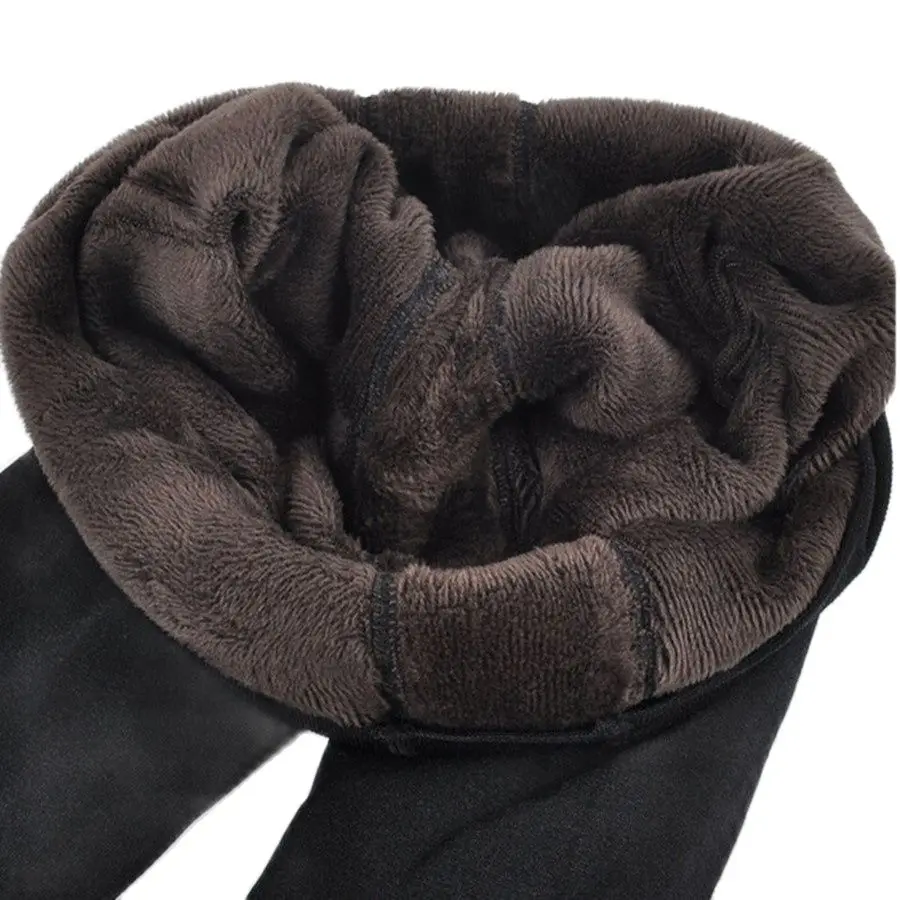 

Warm Women's Plus Velvet Winter Leggings Ankle-Length Keep Warm Solid Pants High Waist Large Size Women Leggings