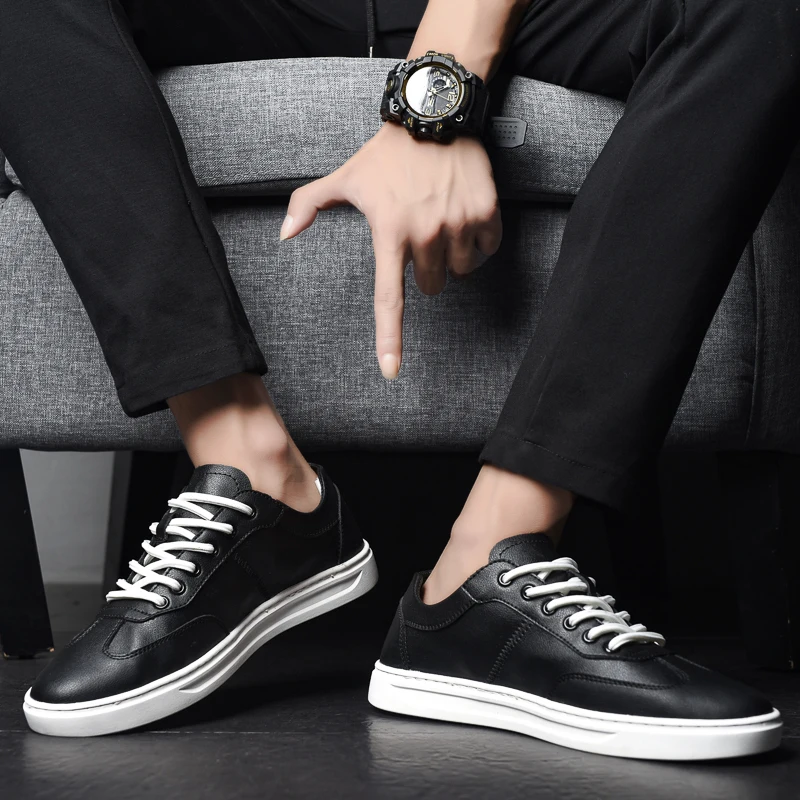 

Men Oxfords Leather 2020 Men's Casual Shoes Lace Up Breathable Formal Office for Man Big Size 39-44 Casual Flats Dress Shoes *