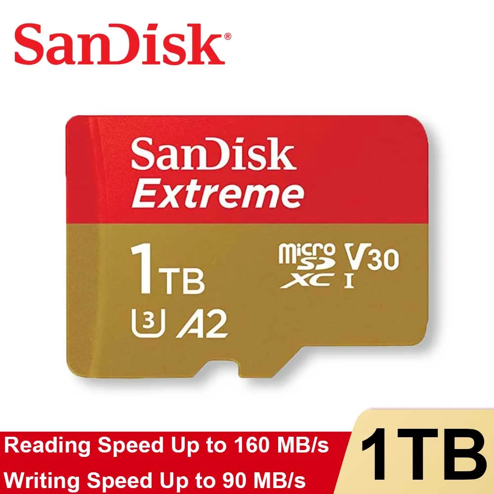 

Карта памяти SanDisk Extreme Micro SD, 1 ТБ, 128 ГБ, 64 ГБ, 400 ГБ, 512 ГБ, 256 ГБ, 32 ГБ, A1 U3 V30 TF-карта для спортивной камеры, дрона, флэш-карты для автомобиля