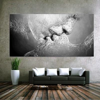 new fashion black white love kiss abstract art on canvas painting wall art picture print home decor without frame