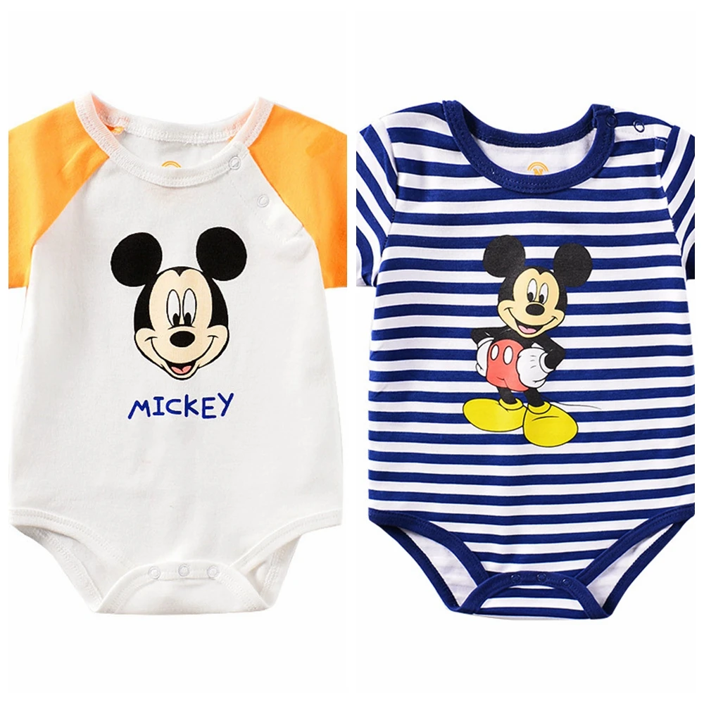 

Детский хлопковый комбинезон с коротким рукавом, в полоску