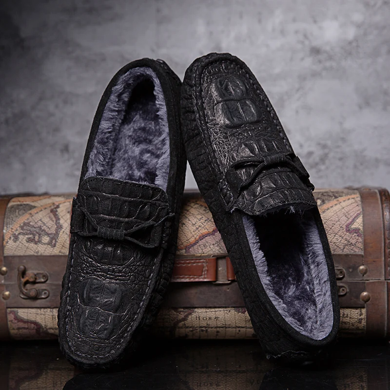 Брендовая модная зимняя мужская повседневная обувь мокасины мужские лоферы
