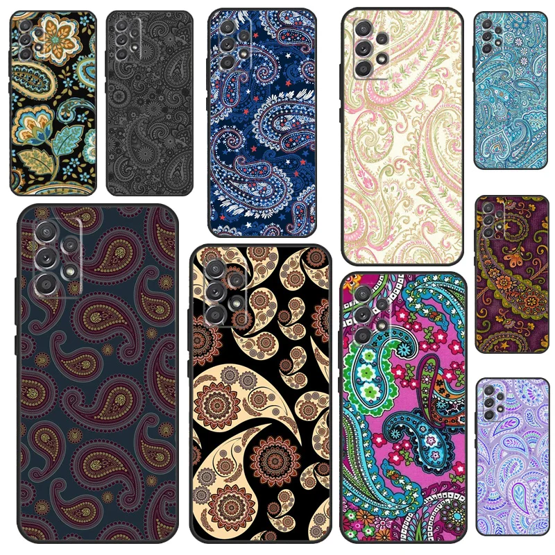 Чехол с цветочным Пейсли рисунком для Samsung A02S A03S A12 A22 A32 A42 A52 A72 A11 A51 A71 A50 A70 A21S мягкий