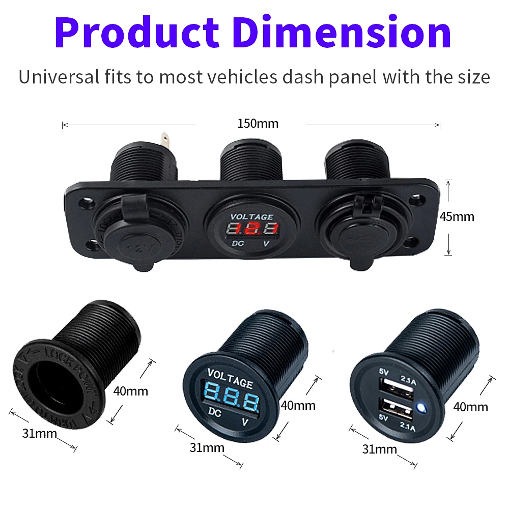 Зарядное устройство для автомобильного телефона 12 В быстрое зарядное с 2
