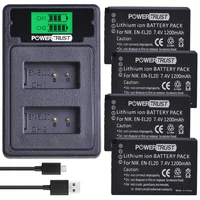 powertrust 2pcs 1200 mah en el20 en el20a en el20 battery lcd dual usb charger for nikon 1 j1 j2 j3 s1 camera batteries