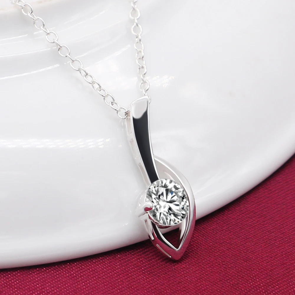 Изысканное женское ожерелье из стерлингового серебра 925 пробы с инкрустацией