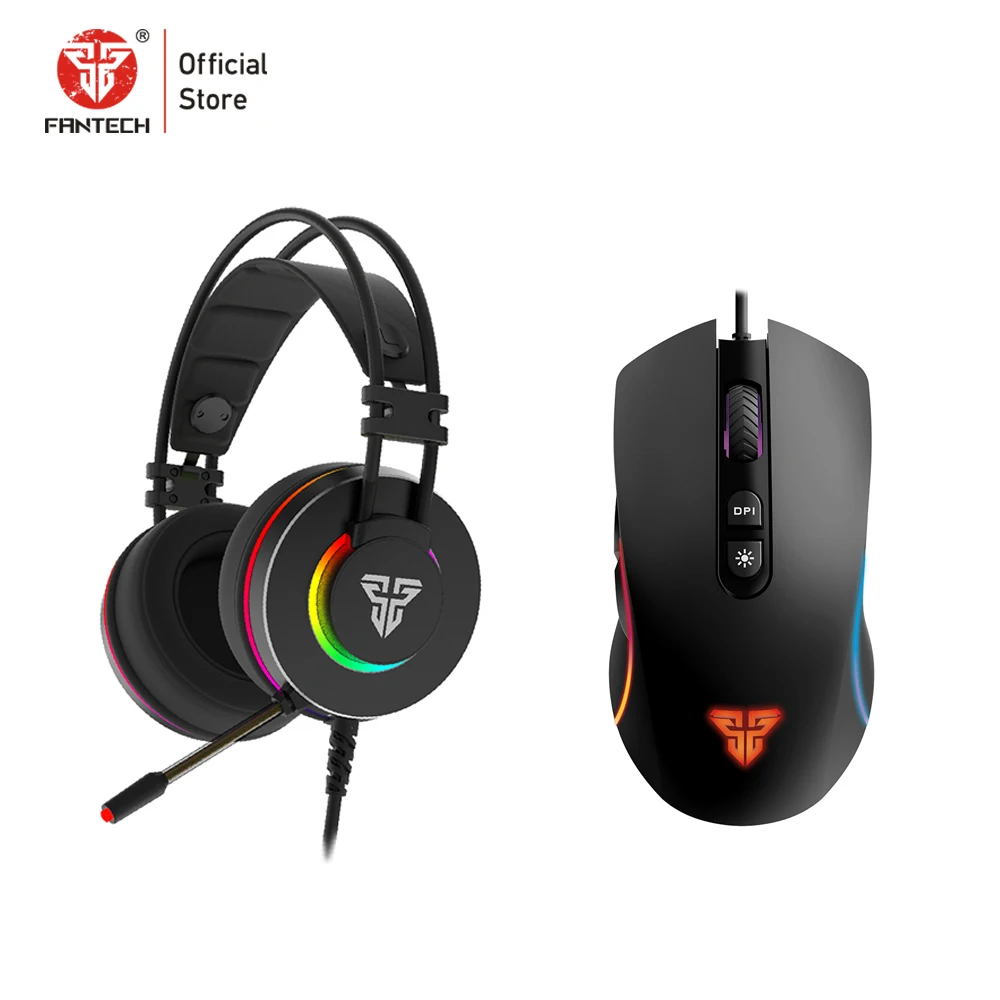 FANTECH HG23 RGB Игровые наушники и X16 4200DPI 6 кнопок Макросъемка мышь подходит для