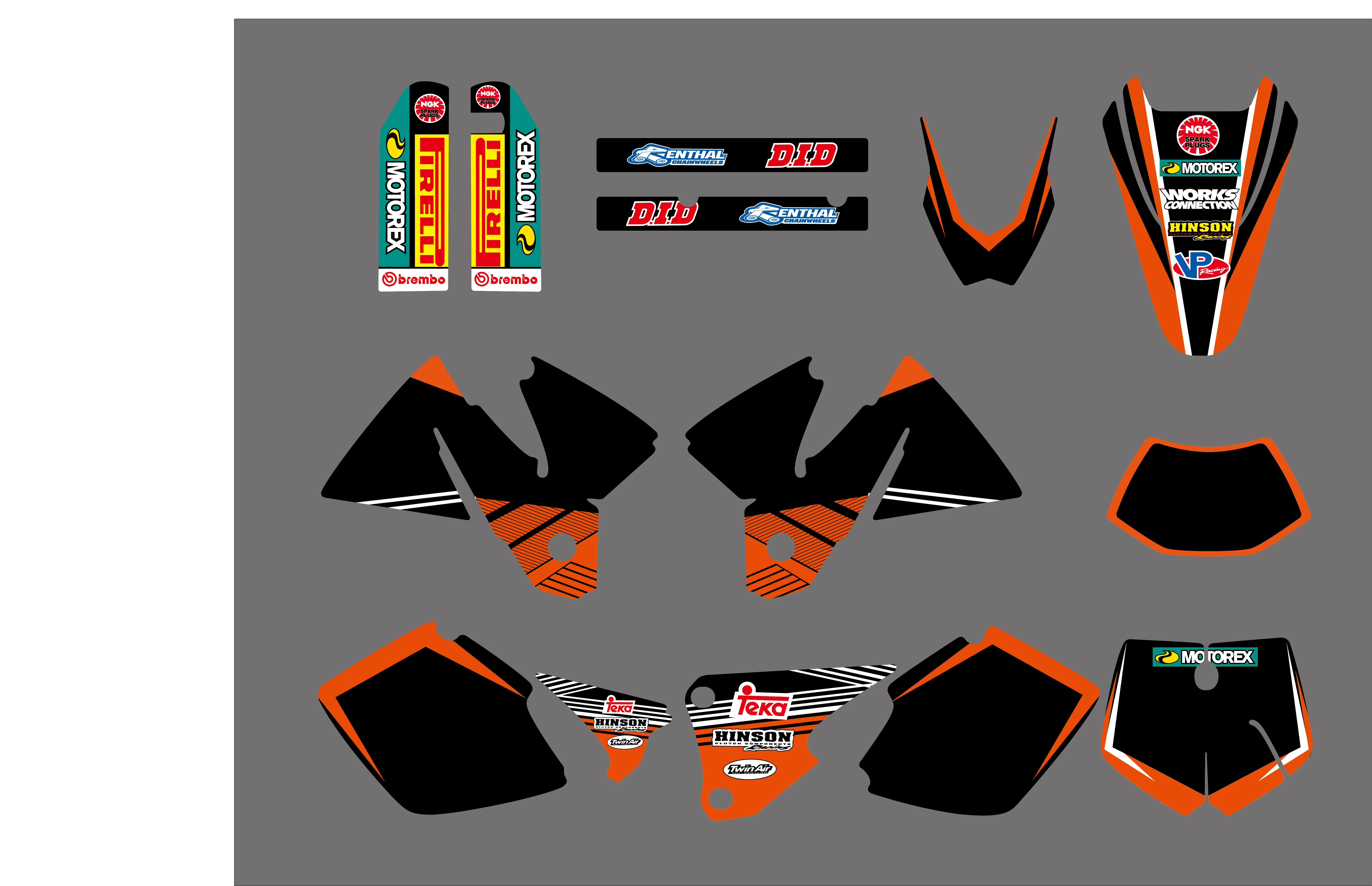

GRAPHICS WITH MATCHING BACKGROUNDS Sticker For KTM 125 200 250 300 380 400 EXC 1998 1999 2000 FULL SIZE MODELS