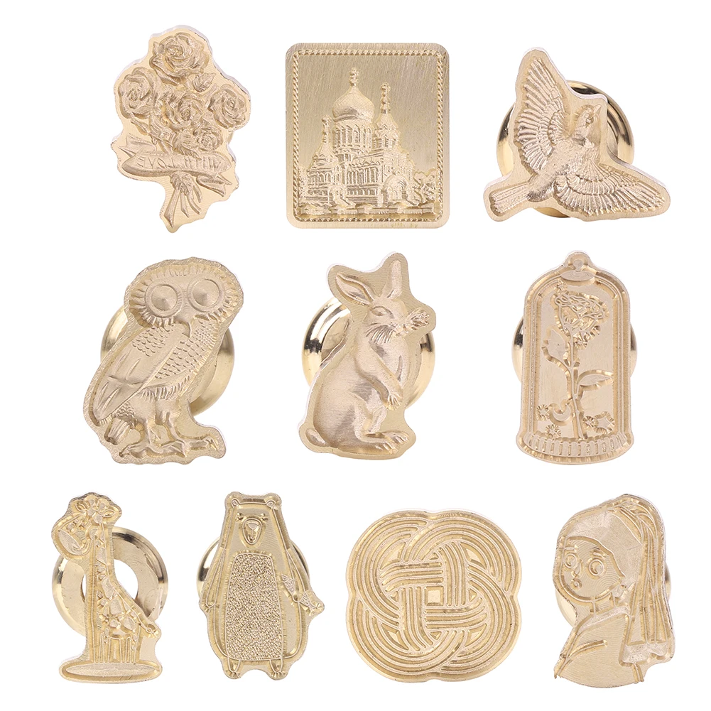 

Wax Seal Stamps Retro Antique Wooden Sealing Replace Copper Head Scrapbooking Craft DIY Hobby Tools No Handle