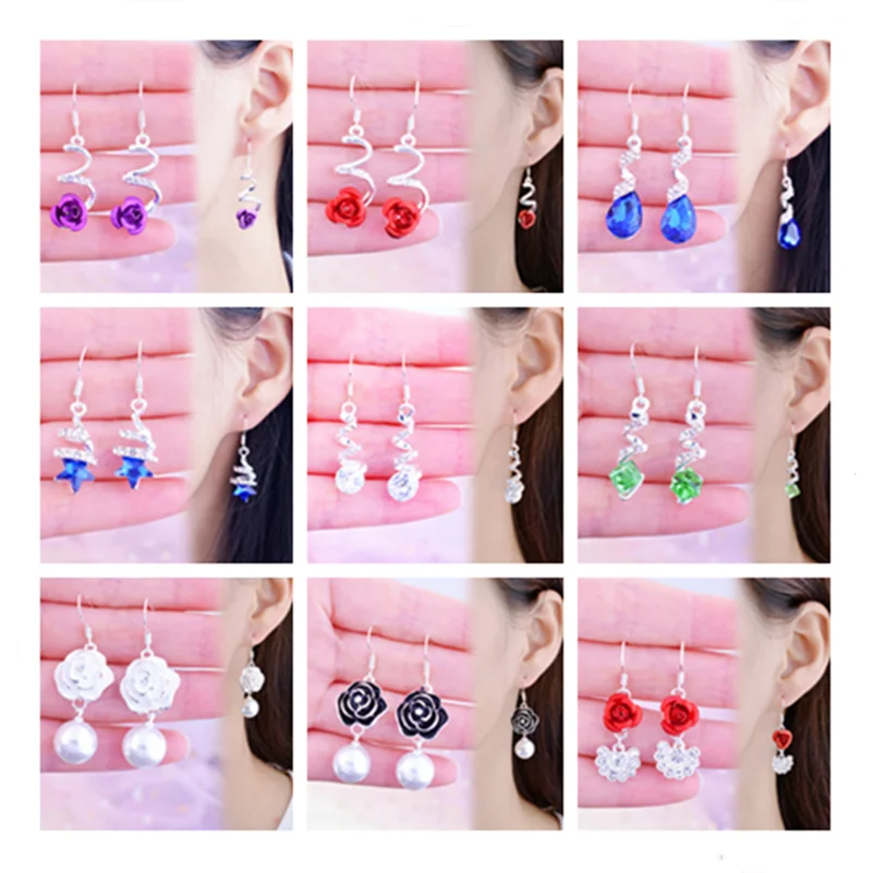 

New Women's Earrings Korean Stud Earrings for Women Vintage Pearl Dangle Drop Gold Earring Set 2021 Trend Earings Female Jewelry