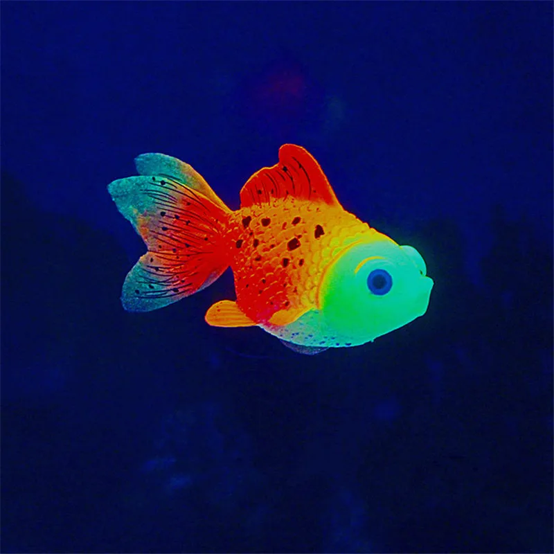 Высокое качество цветные искусственная светящаяся аквариумная Золотая рыбка