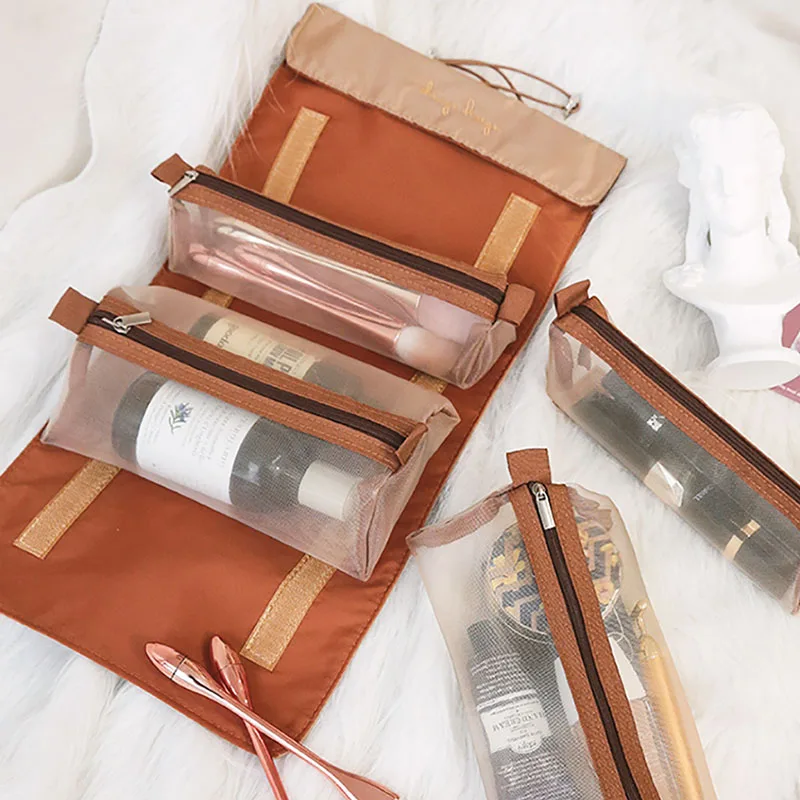 

Simple Cosmetic Bag Four-In-One Folding Storage Bag Large-Capacity Detachable Travel Storage Toiletry Bag Storage Accessories