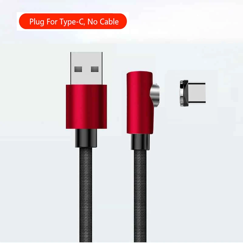 90 градусов зарядный кабель Magent зарядное устройство type C кабель USB C провод для быстрой зарядки Micro usb-концентратор, 4 порта для samsung iphone XM Magenetic кабель - Цвет: Red For TC