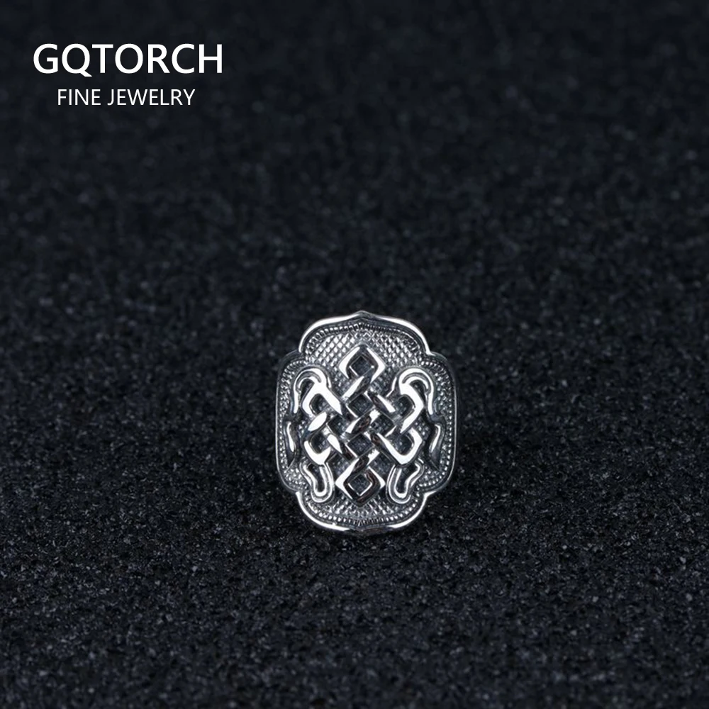 Гарантированное 925 пробы Серебряные широкие кольца с гравировкой счастливые