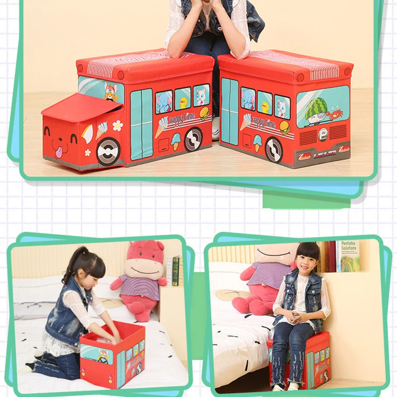 Скидка Мультипликационная форма автомобиля для детей, Большая складная коробка для хранения, домашний нетканый органайзер для всякой всячины, для...