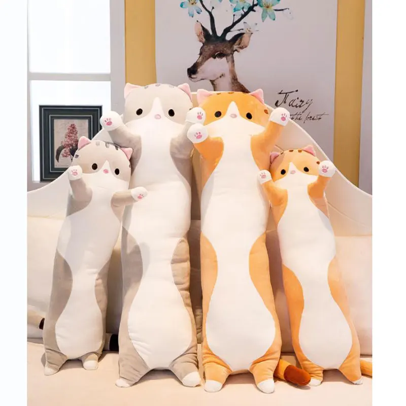 Мягкая игрушка животное кошка Милая креативная длинная мягкая для офиса