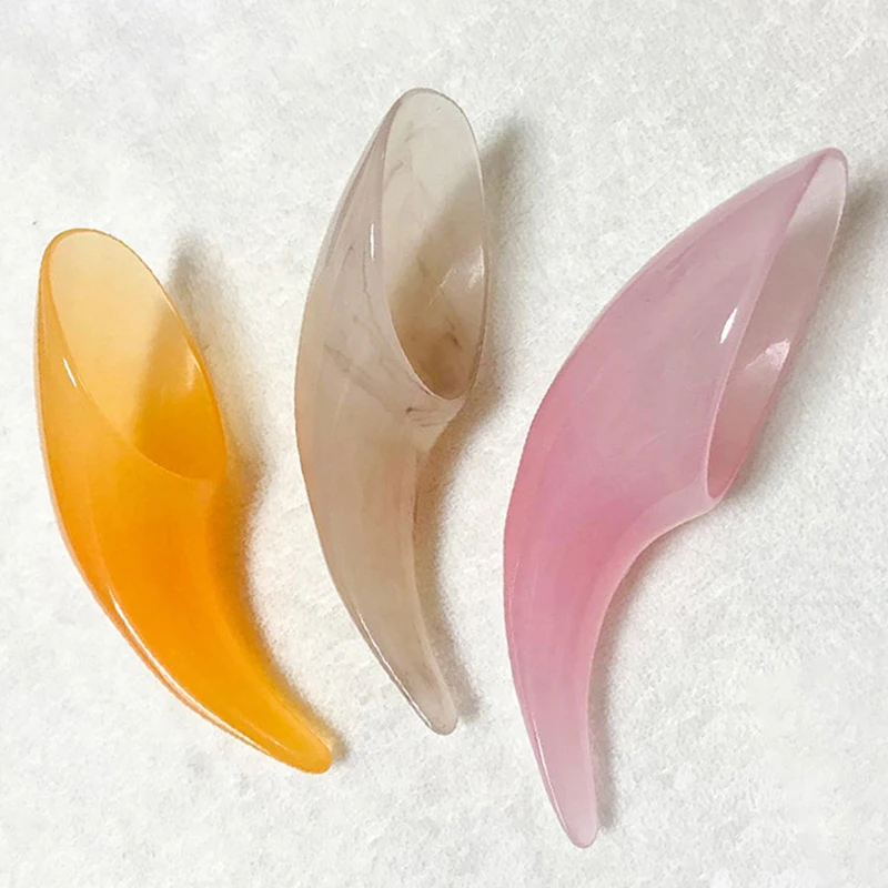 

1Pcs Gua sha Board Horn Back Massage Leg Neck Tendon Resin Beeswax Buffalo Horn Spoon Scraping Plate Guasha Board Massage