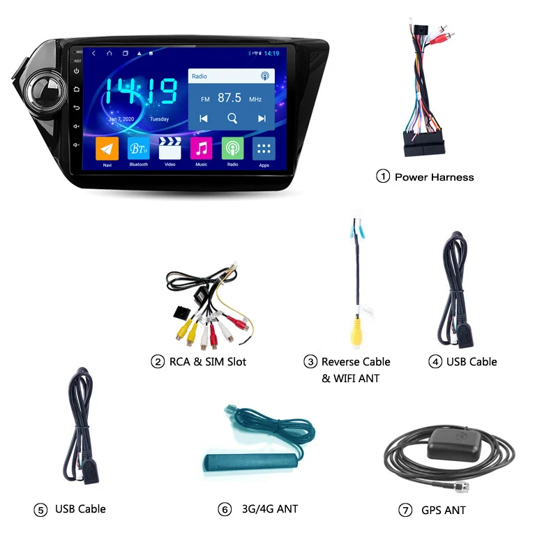 

Car Radio IPS 4G+64G 9 Inch Android 10 For KIA K2 RIO 2010 2011 2012 2013 2014 2015 Built In 4G DSP CarPlay