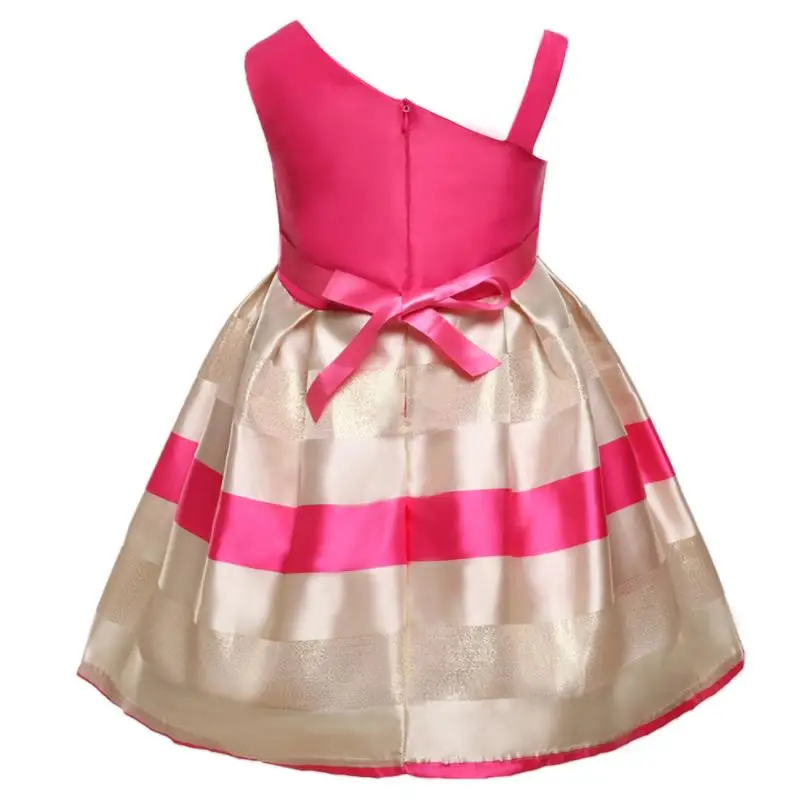 2018 атласное свадебное платье принцессы с бантом для девочек детские платья