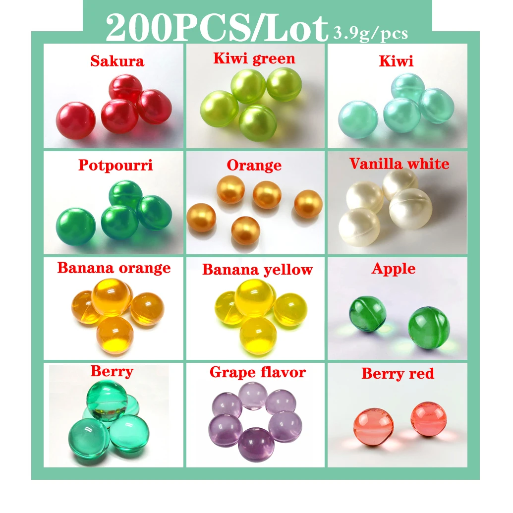 

200PCS Spa Body Massage Essential Oil Bath oil beads pearl bath bead prevents skin from drying 2cm 3.9g/pcs