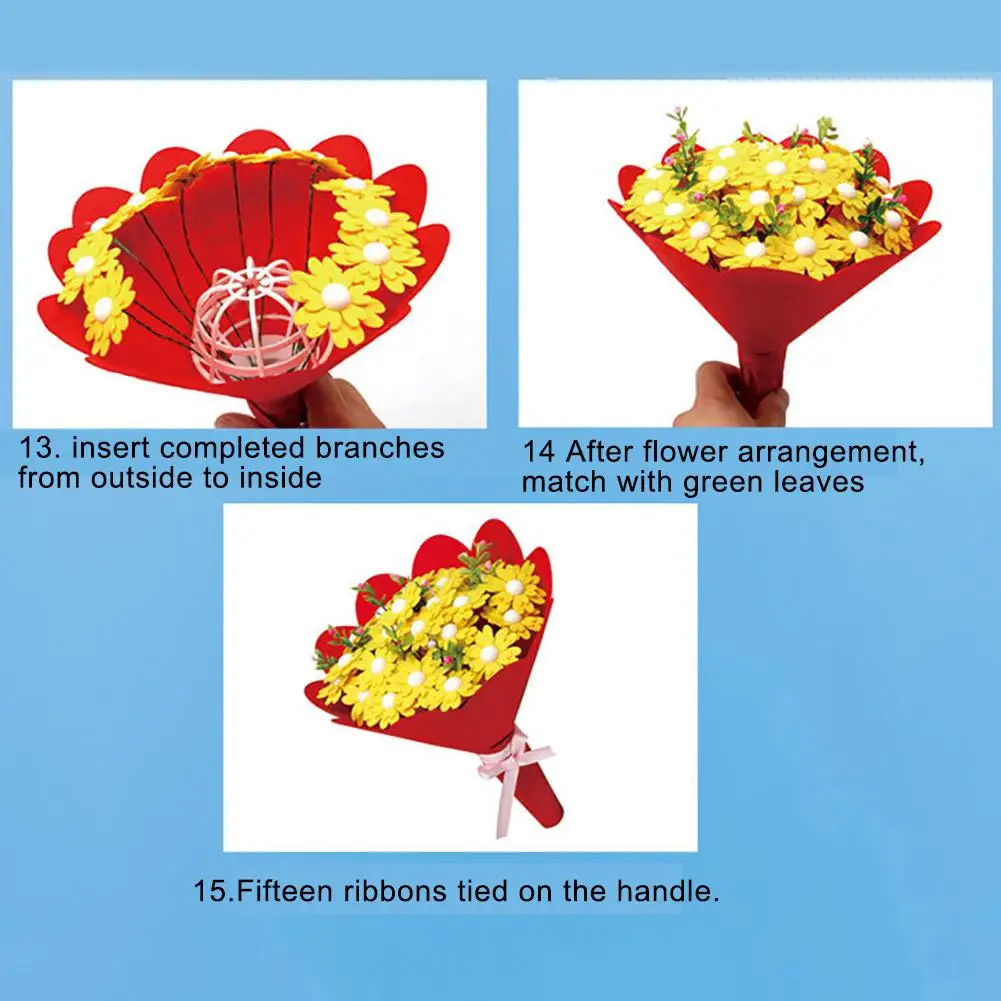 Детский сад DIY нетканый цветок ручной работы пазл цветочный букет Детская