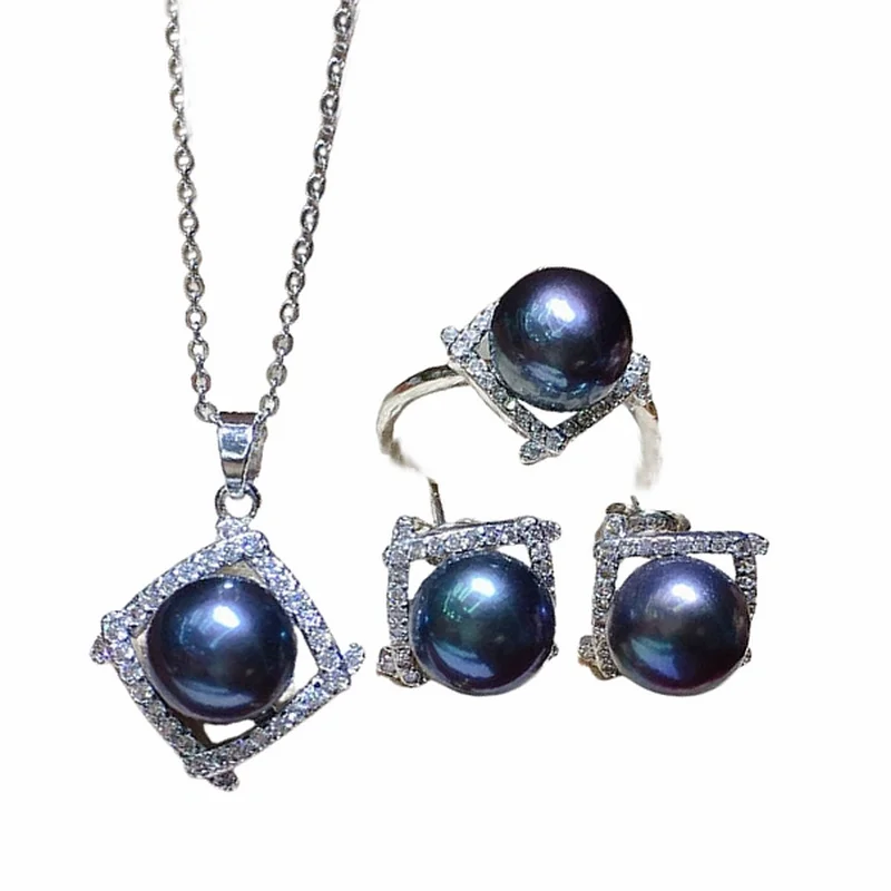 

3 шт./комплект, Женский комплект украшений из колье, серёг и кольца