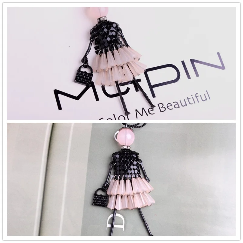 KPOP кукла милое женское ожерелье с подвеской 5 Цвета Длинная цепочка модный