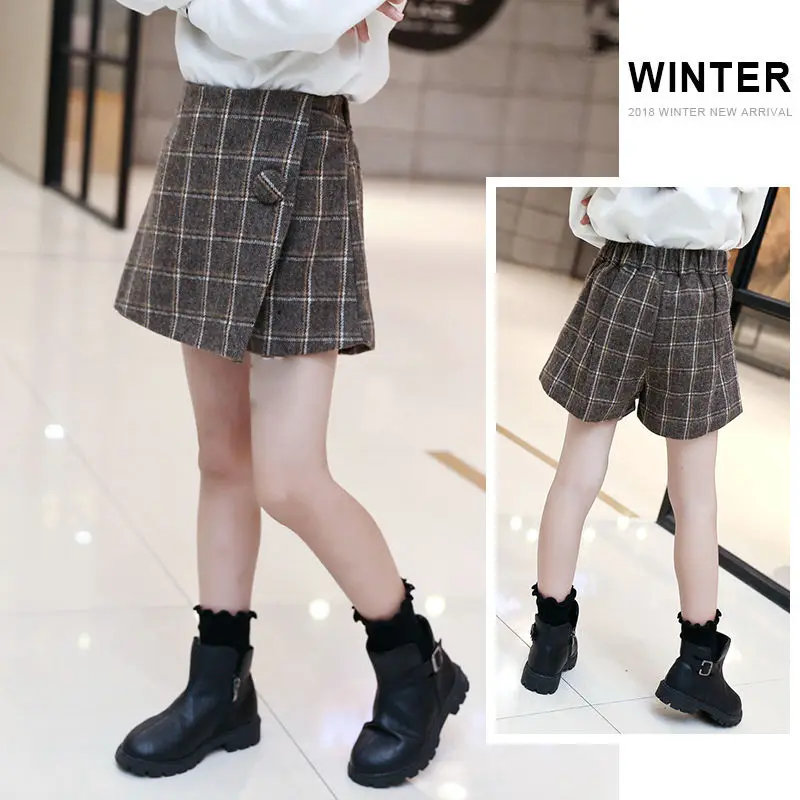 

Girls Autumn Winter Skirts Children Plaid Button Skirts Kids Fashion Jk Uniform School Students College Style Skirts