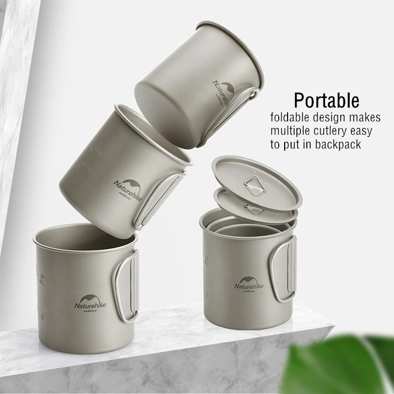 Титановая чашка Naturehike походная титановая чаша уличная посуда Кружка со складной