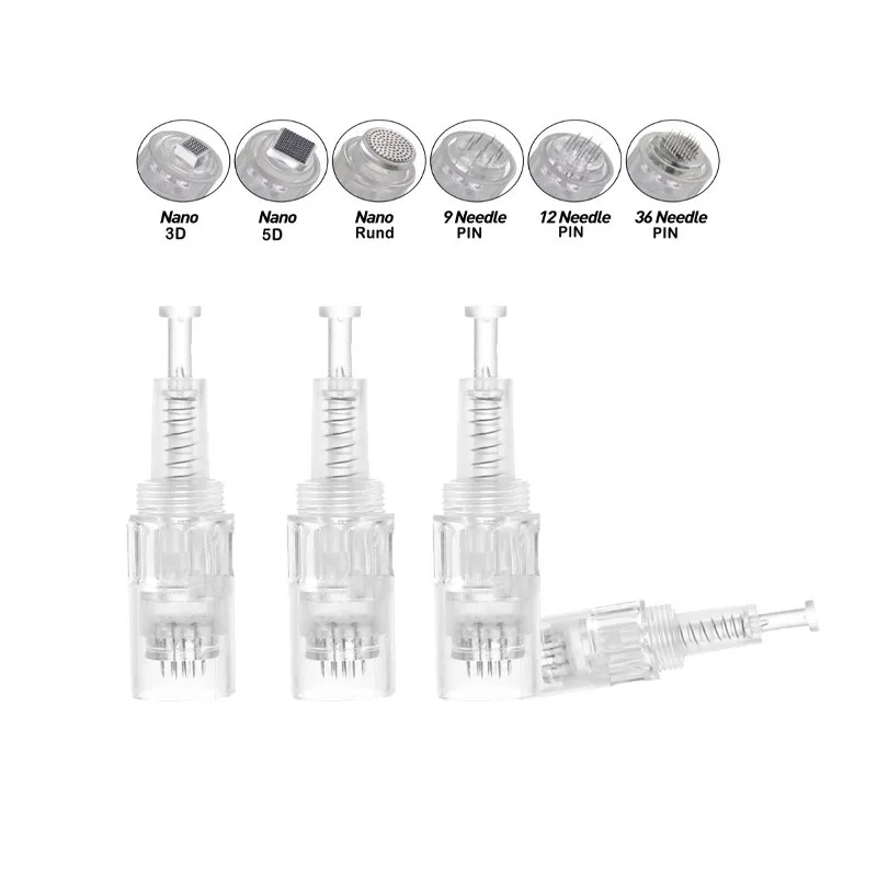 

50pcs disposable derma tattoo cartridge needles 9/12/24/36/42 nano microneedle for microneedling pen skincare