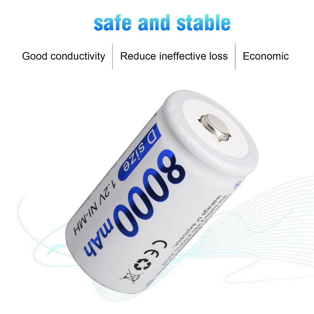 PALO D Size R20 Rechargeable Battery 1.2V NIMH Cell Batteries 8000mAh for Toys Radio Microphone Gas Cooker battery | Электроника