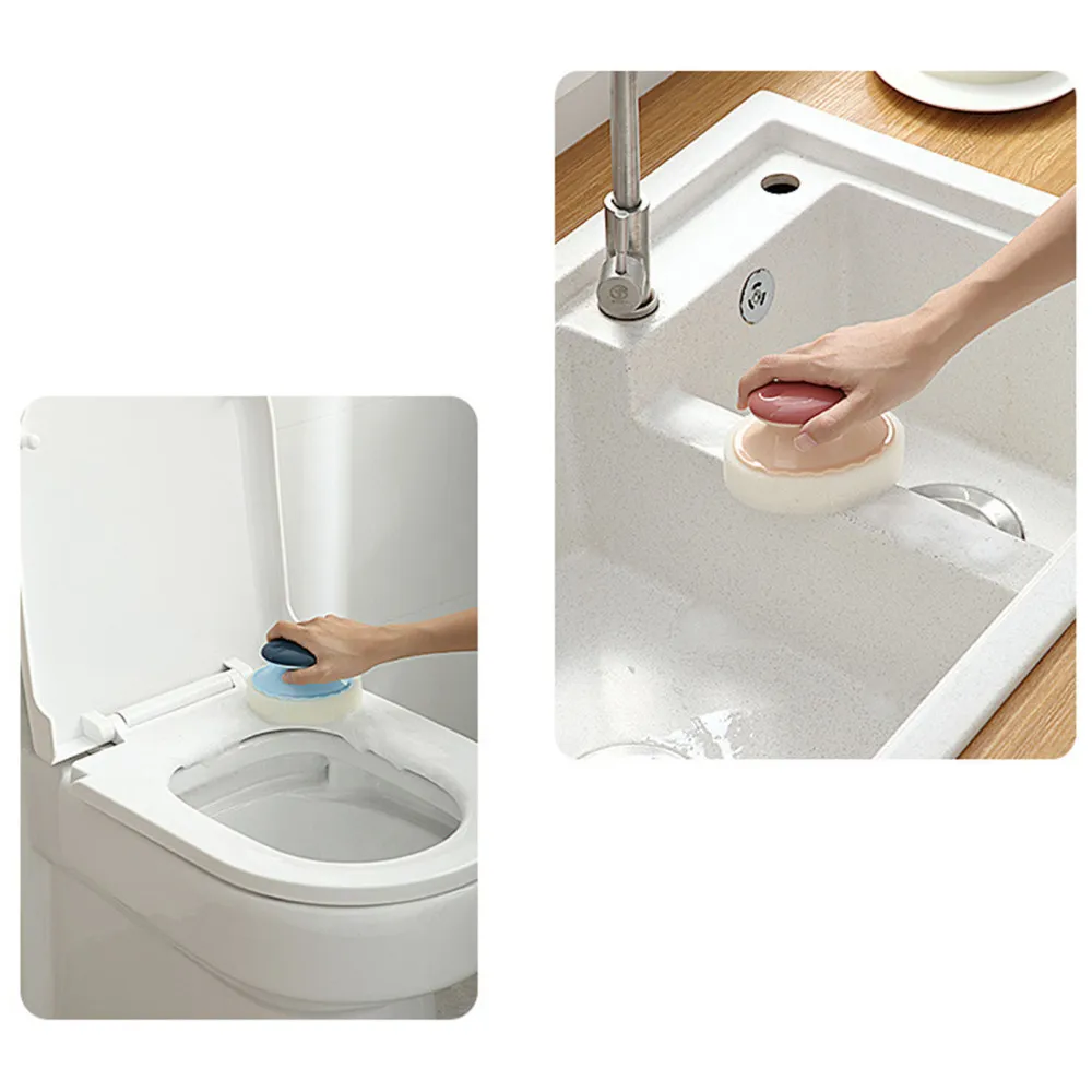 

Dishwashing Brush Sponge Eraser Strong Decontamination 4PCS With Handle Kitchen Cleaning Tools