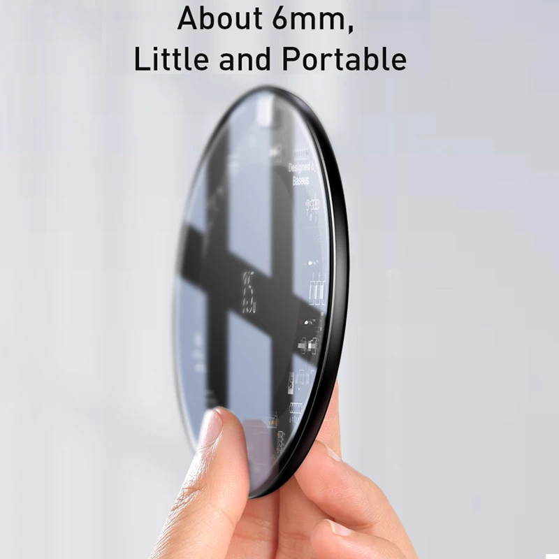 baseus 15w fast qi wireless charger for iphone 13 12 pad visible element wireless charging pad for samsung s21 s10 note 9 10 free global shipping