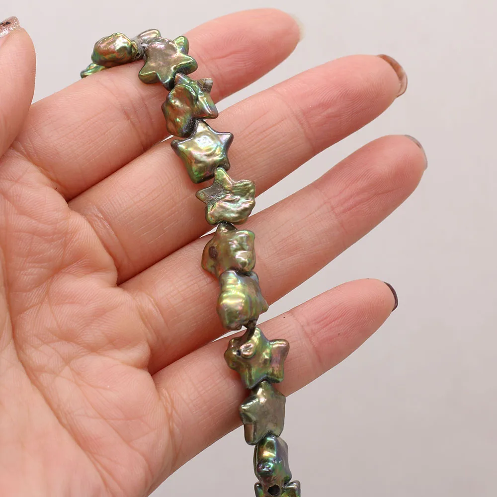 Natural Freshwater Pearl Beaded Five-pointed Star Pearl Loose Beaded for Making DIY Jewerly Necklace Bracelet Size 11-12mm