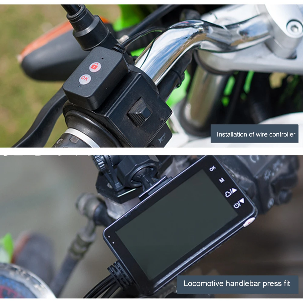 

3inch ABS HD Display G Sensor Easy Install Motorcycle DVR With LED Indicator Dual Cameras Portable Waterproof Video Recorder