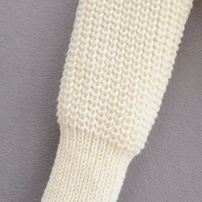 ZA 2020 Women Autumn Winter pure white Sweater O-Neck Thicken Girl Long Sleeve Casual Loose Knit Pullovers | Женская одежда