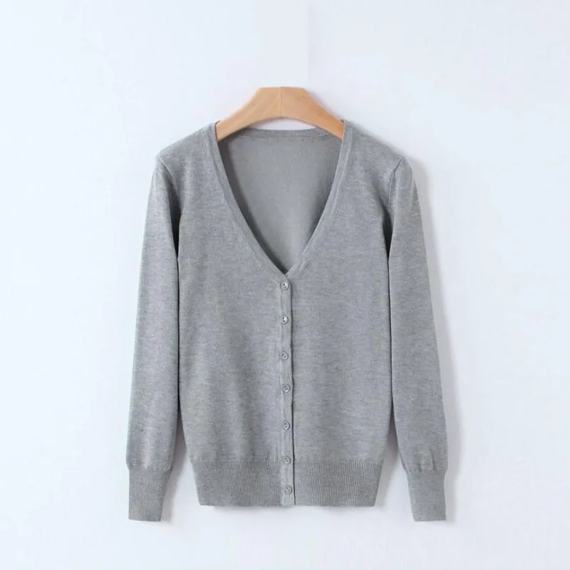 

2020 fall new fashion single-breasted v-neck cardigan sweater slim slim knitted jacket one