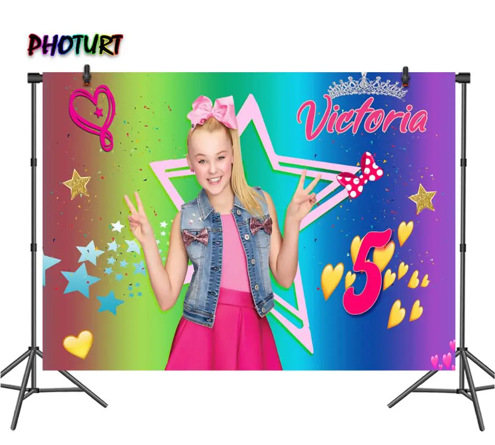 PHOTURT JOJO Siwa вечерние фоны для фотосъемки девочек на день рождения фон радужного