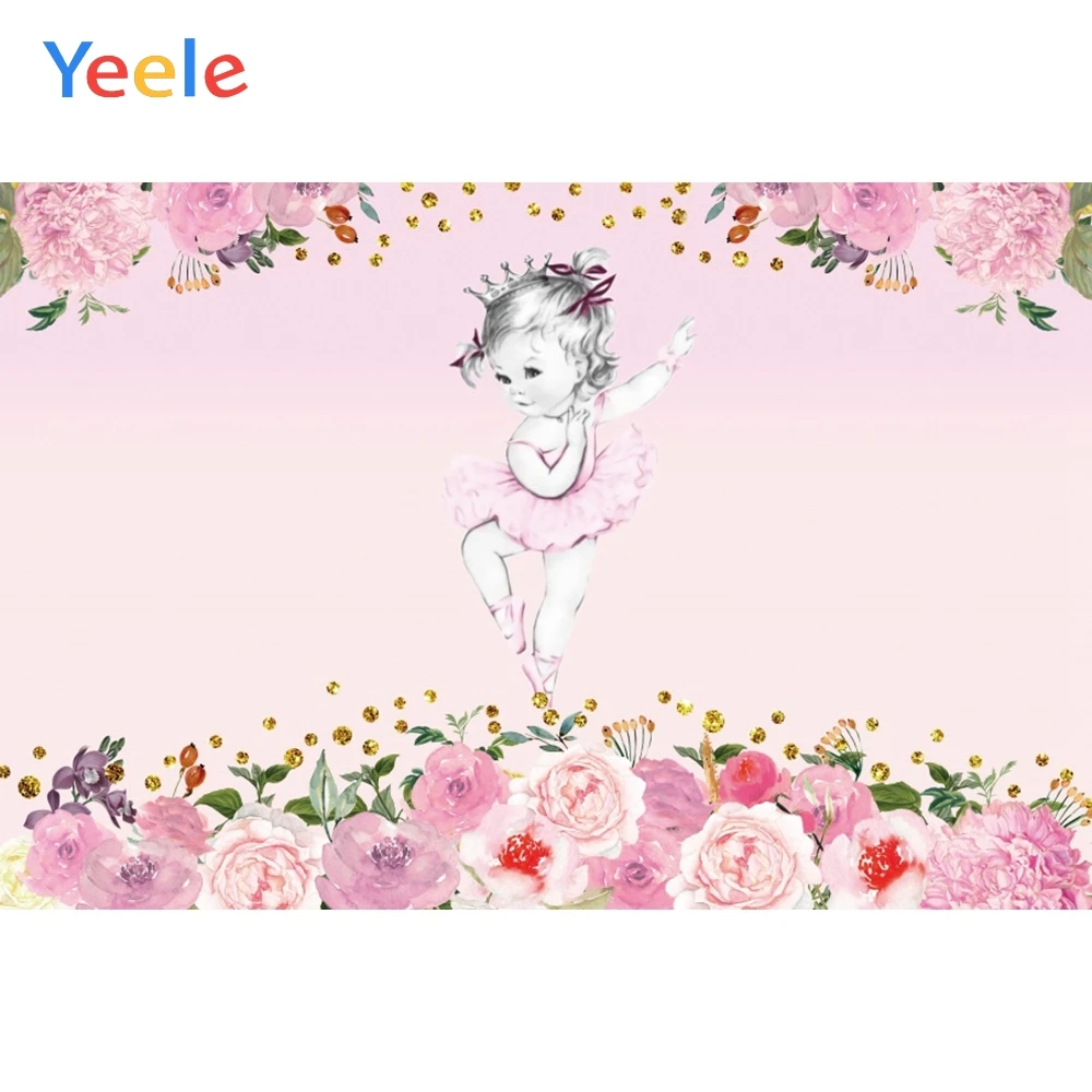 Фоны для фотосъемки детей с изображением танцовщицы девочек и цветов на день