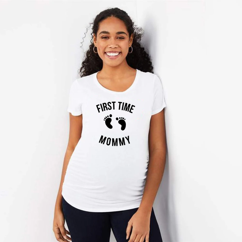 Футболка с коротким рукавом для мамы и ребенка в первый раз забавные модные
